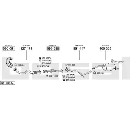 Выхлопная система BOSAL SYS00059 IJYD RJ 536583