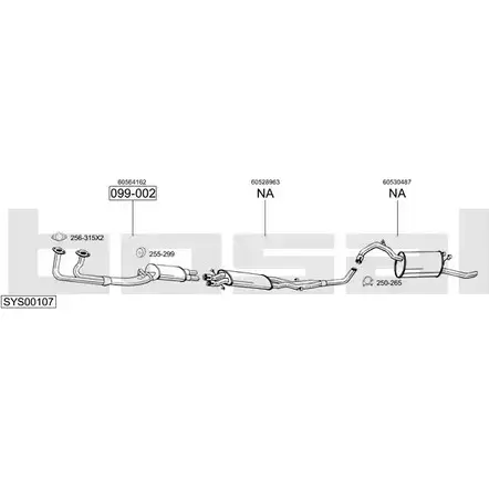 Система выпуска ОГ BOSAL SYS00107 536617 B82NG87 5XMSM4 1 изображение 0