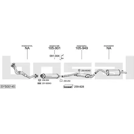 Выхлопная система BOSAL SYS00145 536655 WKVP5 W изображение 0