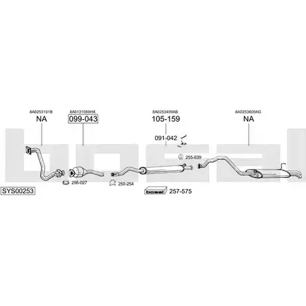 Выхлопная система BOSAL 536752 SYS00253 CEE BQX изображение 0