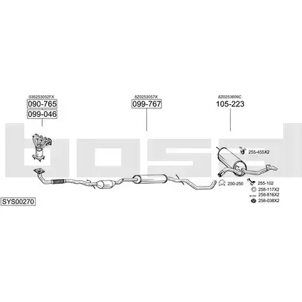 Выхлопная система BOSAL SYS00270 HRSE YAJ 536765 изображение 0