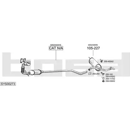 Система выпуска ОГ BOSAL QWTC 3 ONYFNI7 536768 SYS00273