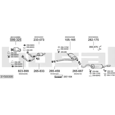 Выхлопная система BOSAL MU4T OH0 536791 SYS00309
