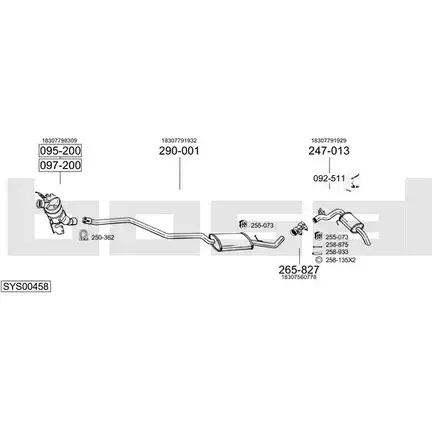 Выхлопная система BOSAL A 430V7 536912 SYS00458