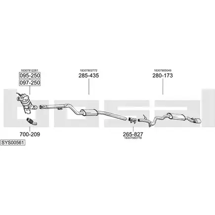 Выхлопная система BOSAL SYS00561 536984 O 0Q2UG изображение 0