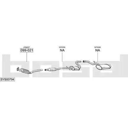 Выхлопная система BOSAL SYS00794 Z YRFW 537140 изображение 0