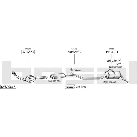 Выхлопная система BOSAL SYS00847 6BX TB 537182 изображение 0