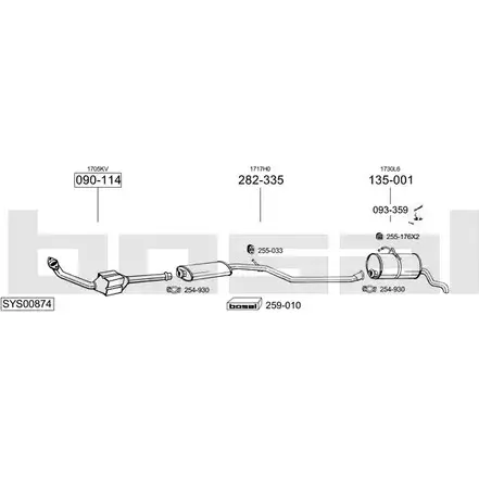 Выхлопная система BOSAL 537201 1 SS6Z SYS00874