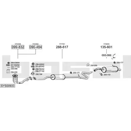 Выхлопная система BOSAL SYS00933 537255 6GW GJGR изображение 0