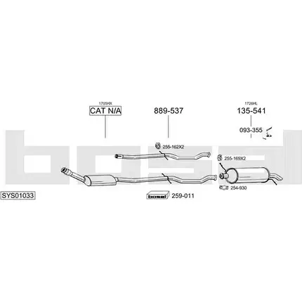 Выхлопная система BOSAL SYS01033 L0 ZBV 537321