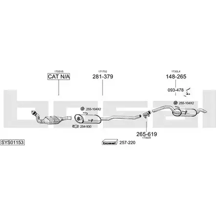 Выхлопная система BOSAL 537397 SYS01153 UVL29 38 изображение 0