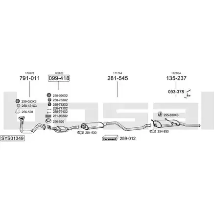 Выхлопная система BOSAL SYS01349 S SN1P 537520 изображение 0