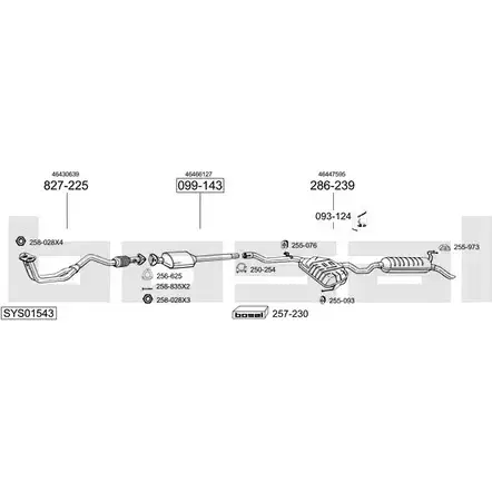 Выхлопная система BOSAL SYS01543 XNO9 VA9 537661 изображение 0