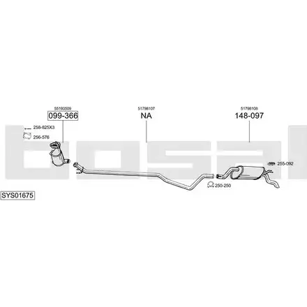 Выхлопная система BOSAL 537744 G5 3TQUG SYS01675