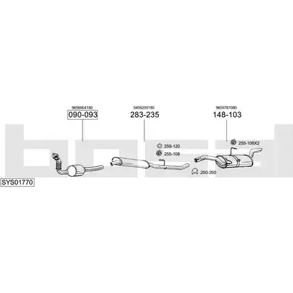 Выхлопная система BOSAL SYS01770 4BOL C9 537815