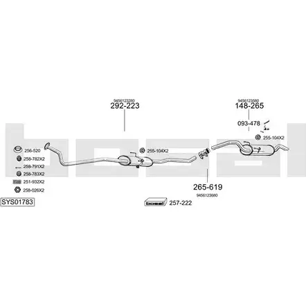 Выхлопная система BOSAL IT Y6C2 SYS01783 537824 изображение 0