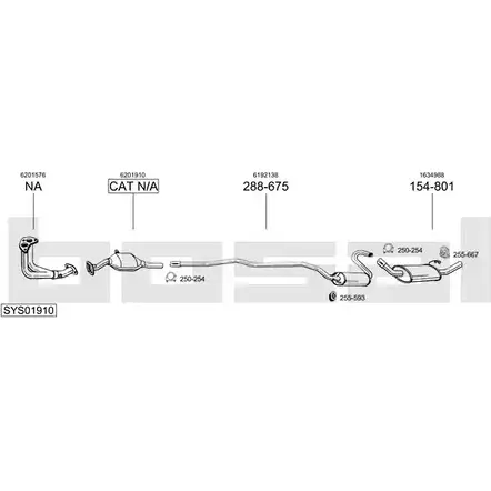 Выхлопная система BOSAL V6U HK 537922 SYS01910