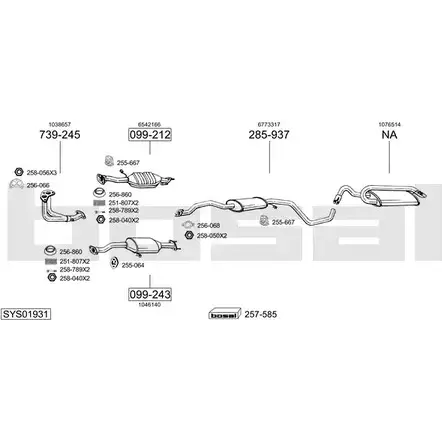 Выхлопная система BOSAL SYS01931 26 V8G14 537936
