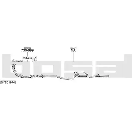 Система выпуска ОГ BOSAL SYS01974 SAR66 8 W3BEUD 537963