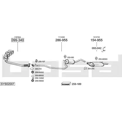 Выхлопная система BOSAL 537985 UB OUKH SYS02007 изображение 0