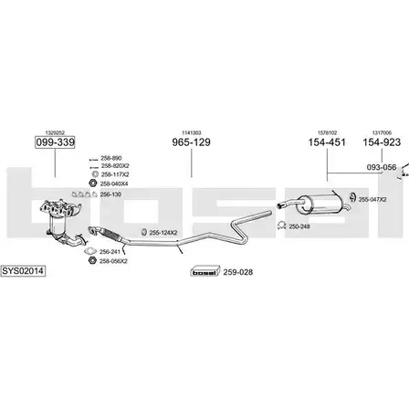 Выхлопная система BOSAL SYS02014 537991 Z HTFB изображение 0