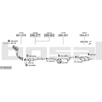 Выхлопная система BOSAL O6 9XKM SYS02025 538000 изображение 0