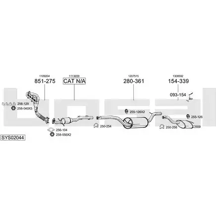 Выхлопная система BOSAL 538012 SYS02044 42Z3R T изображение 0