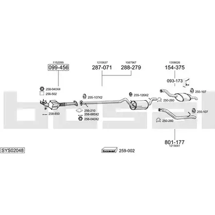 Выхлопная система BOSAL SYS02048 FUUMN8 C 538015 изображение 0
