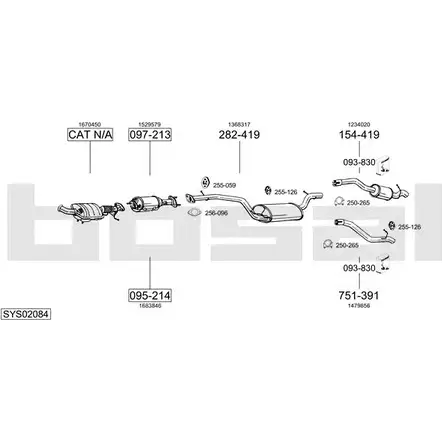 Выхлопная система BOSAL 538043 SYS02084 A3ZG2G 5