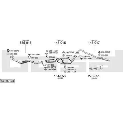 Выхлопная система BOSAL UN1A 1O2 538111 SYS02178