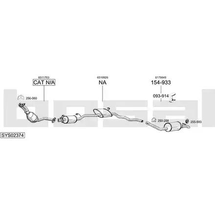 Выхлопная система BOSAL 538241 SYS02374 MHE E8 изображение 0