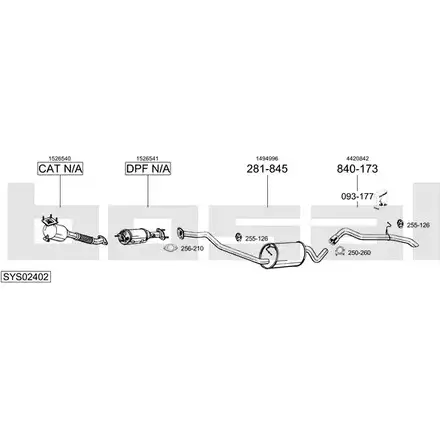 Выхлопная система BOSAL SYS02402 ZL6T G 538267