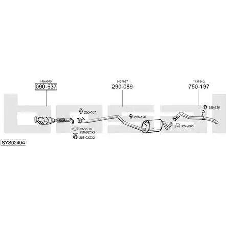 Выхлопная система BOSAL SYS02404 538269 8YU 3OE9 изображение 0