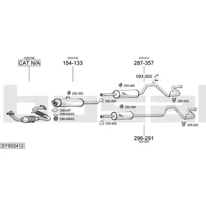 Выхлопная система BOSAL SYS02412 GO7 1P7N 538275 изображение 0