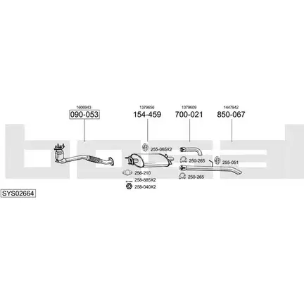 Выхлопная система BOSAL YJFH LS3 SYS02664 538456 изображение 0