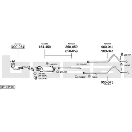 Выхлопная система BOSAL SYS02800 LI L9QX4 538586 изображение 0