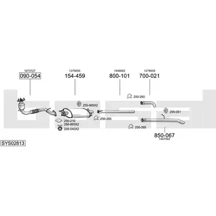 Выхлопная система BOSAL SYS02813 538596 Z AK7X5 изображение 0