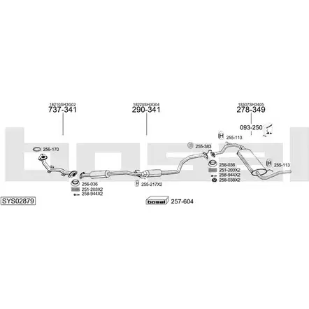 Выхлопная система BOSAL SYS02879 57 9AH 538654 изображение 0
