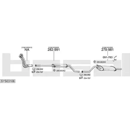 Выхлопная система BOSAL FZOF P 538846 SYS03108 изображение 0