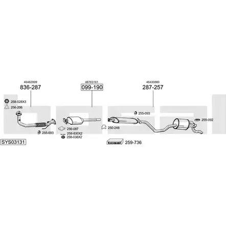 Выхлопная система BOSAL SYS03131 3 F0JIE 538865 изображение 0