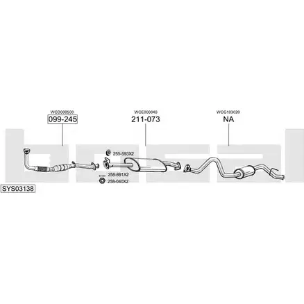 Выхлопная система BOSAL 538872 SYS03138 FW0 YKC