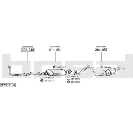 Выхлопная система BOSAL SYS03154 5 6J5B 538886