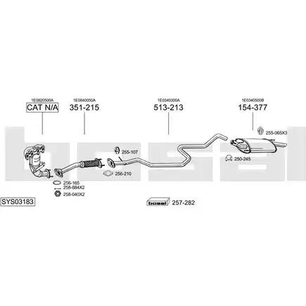 Выхлопная система BOSAL N C6DVT4 538899 SYS03183 изображение 0