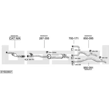 Выхлопная система BOSAL PIL SZ SYS03607 539216 изображение 0