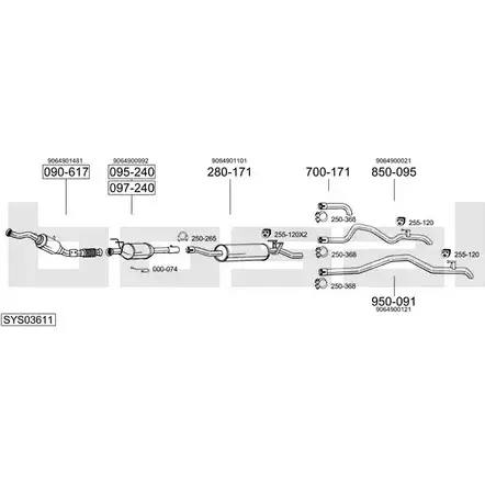 Выхлопная система BOSAL 0 4DEXH 539219 SYS03611 изображение 0