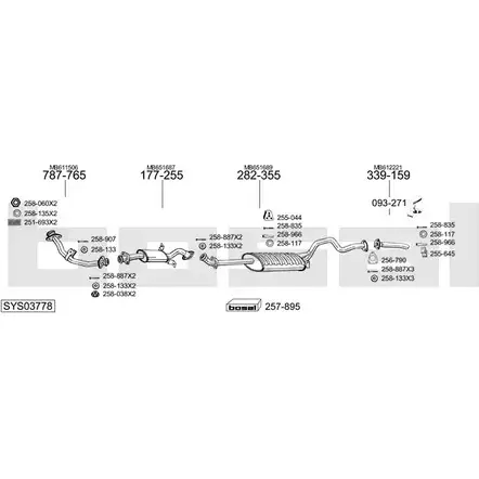 Выхлопная система BOSAL SYS03778 5SY 1J 539354