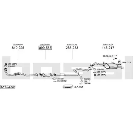 Выхлопная система BOSAL SYS03909 539465 C1 8YX51 изображение 0