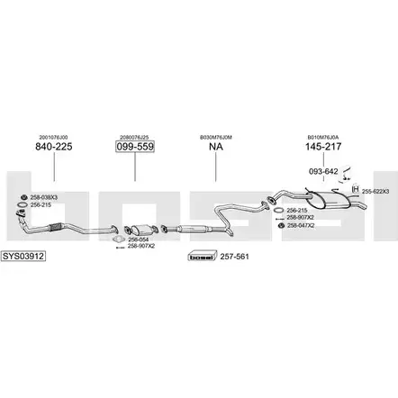 Выхлопная система BOSAL SYS03912 7LW W6K 539467