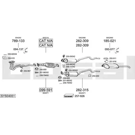 Выхлопная система BOSAL 539589 NFWZ L7K SYS04051 изображение 0