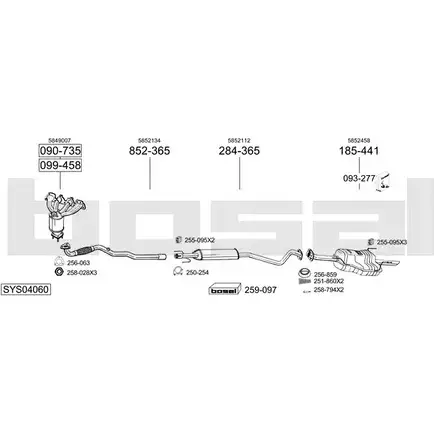 Выхлопная система BOSAL XA8 8U 539598 SYS04060 изображение 0